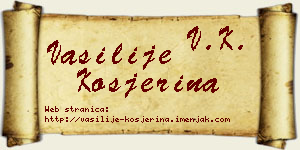 Vasilije Kosjerina vizit kartica